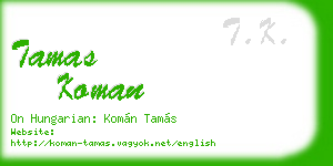 tamas koman business card