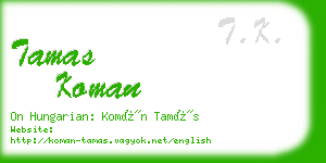 tamas koman business card